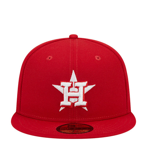 Red baseball cap with large white Astros-style H emblem on front