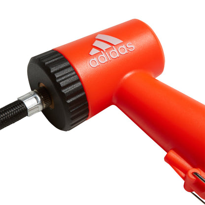 Solar red adidas inflator head with black knurled ring and metal connector