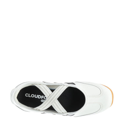 Youth Mary Jane sneaker interior showing 'CLOUDFOAM CO' on white lining.