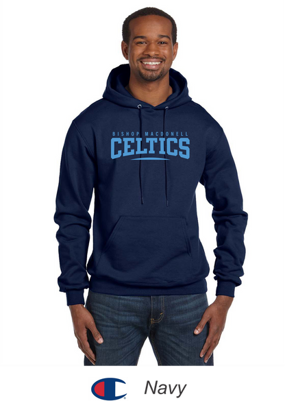 Bishop Mac Champion® Hooded Sweatshirt - Celtics Full Front Design