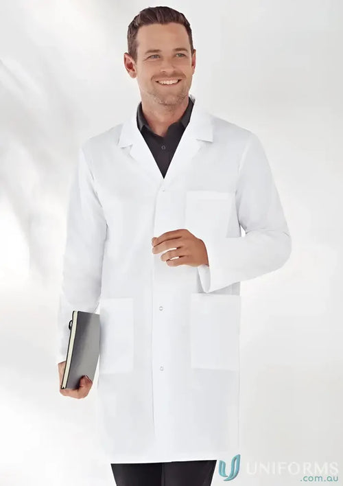 White lab coat from Biz Collection Adult Lab Coat with natural stretch fabric and lab coat h132ml