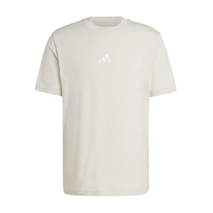 Men's light beige logo T-shirt with crew neck and short sleeves
