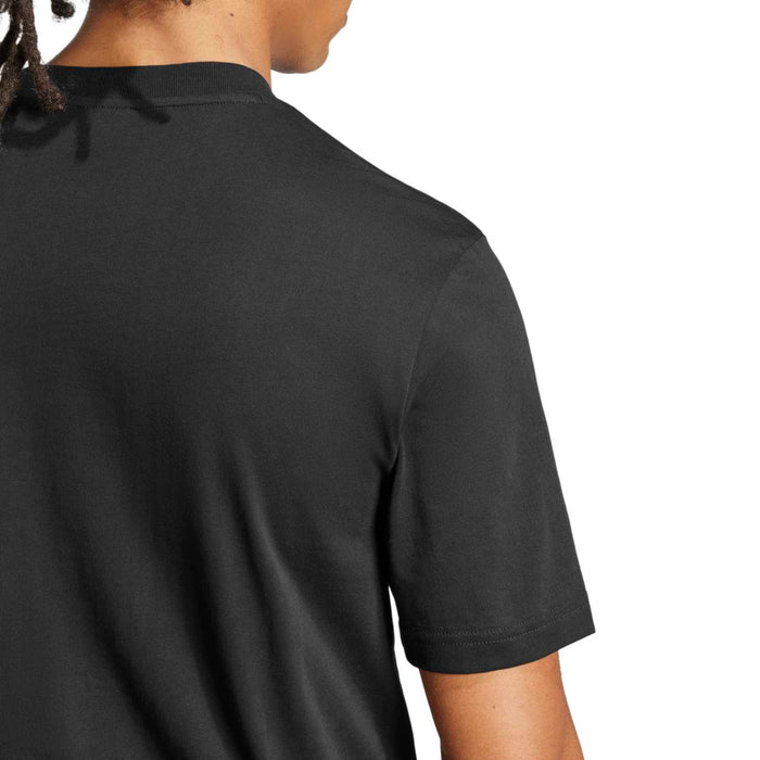 Black t-shirt back with crewneck and short sleeves; no visible logo