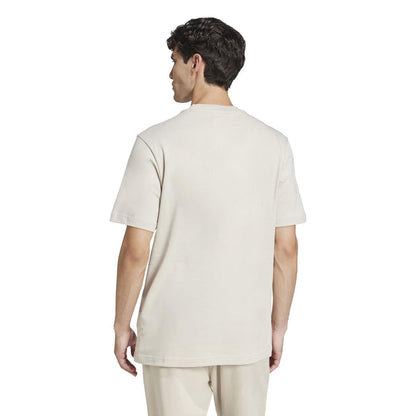 Men's light beige T-shirt, back view with short sleeves