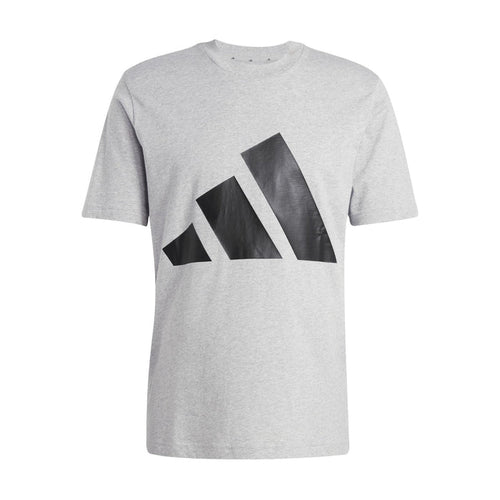Men's medium heather grey T-shirt with large black geometric graphic on chest