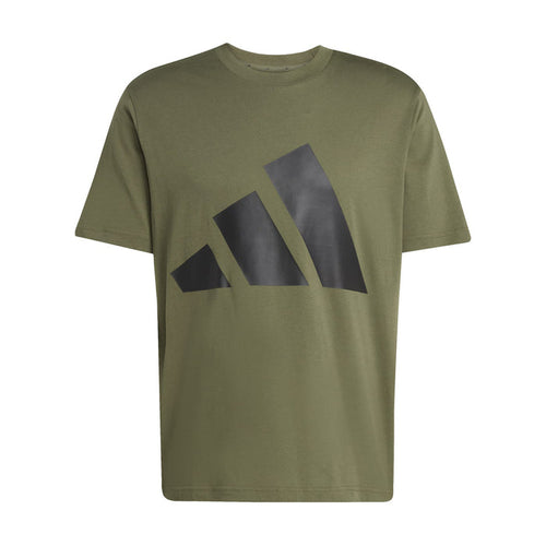 BOS men's olive graphic crewneck t-shirt with large dark logo print