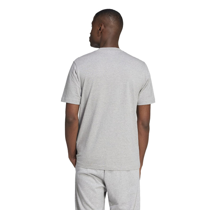 Men's heather grey T-shirt, plain back with crew neck and short sleeves