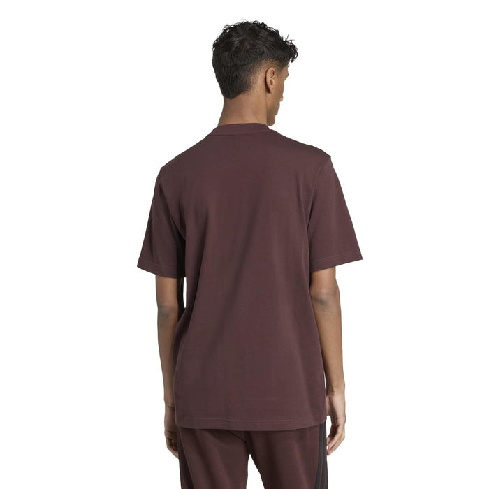 Men's brown crew-neck T-shirt, plain back view