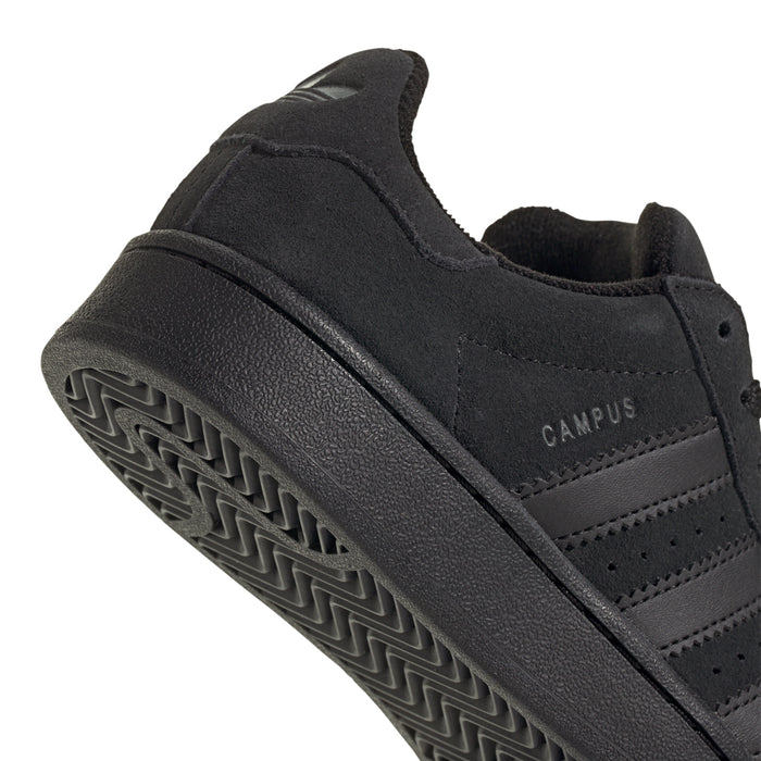 Close-up of black sneaker outsole and side panel with CAMPUS branding