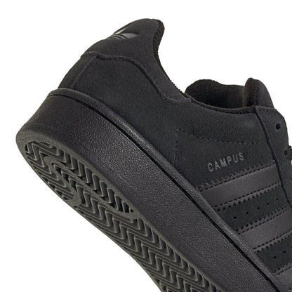 Close-up of black sneaker outsole and side panel with CAMPUS branding
