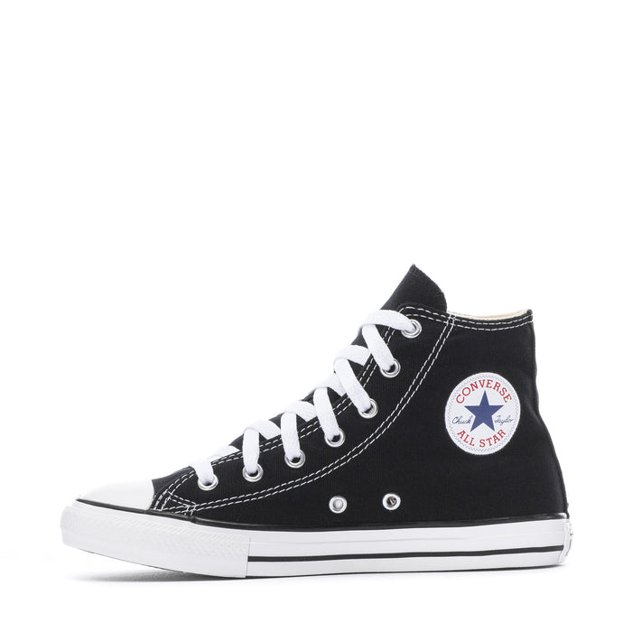 Kids' black Chuck Taylor high-top sneakers with Converse All Star patch on the tongue