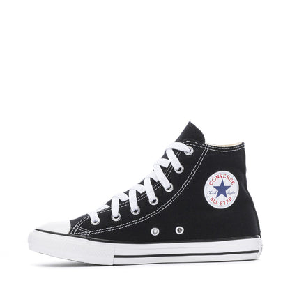 Kids' black Chuck Taylor high-top sneakers with Converse All Star patch on the tongue