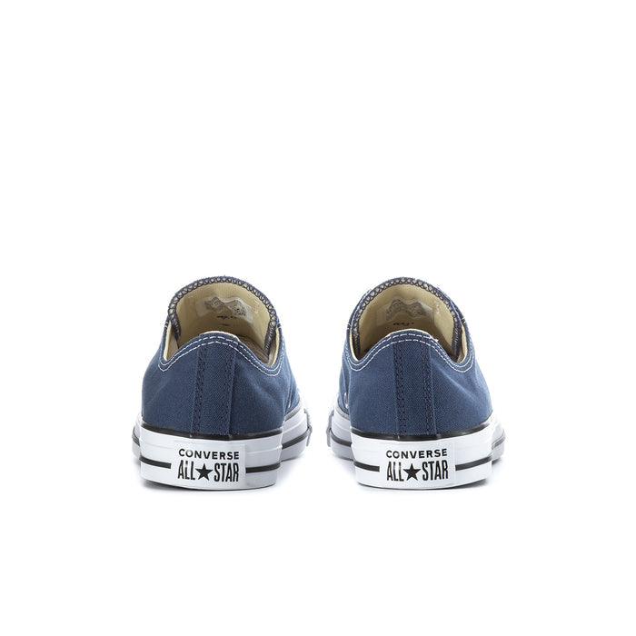 Men's navy canvas low-top sneakers, Converse All Star heel label and white rubber sole