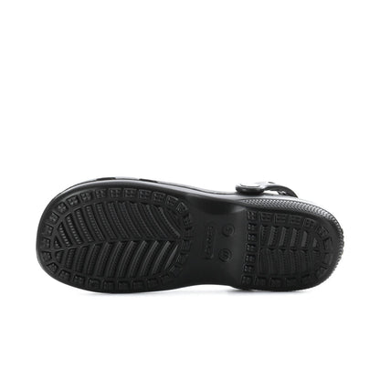 Black women’s ballet clog outsole with textured non-slip tread pattern