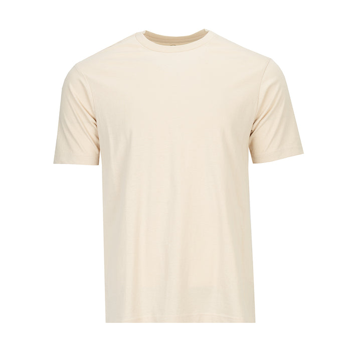 Men's chalk crew-neck short-sleeve T-shirt, solid light cream