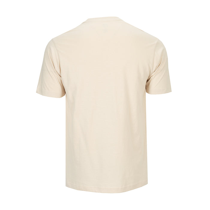 Men's chalk crew-neck short-sleeve T-shirt, light cream back view