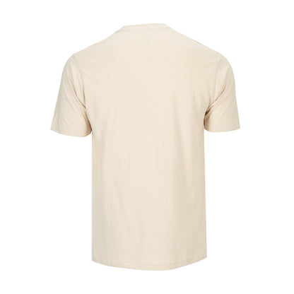 Men's chalk crew-neck short-sleeve T-shirt, light cream back view