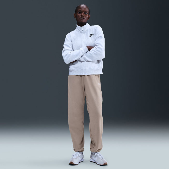 Women's fleece jogger pants, malt beige with relaxed straight leg and cuffed ankle hems