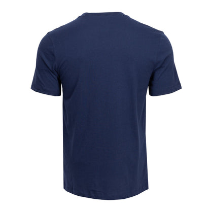 Men's navy crewneck T-shirt, plain back view