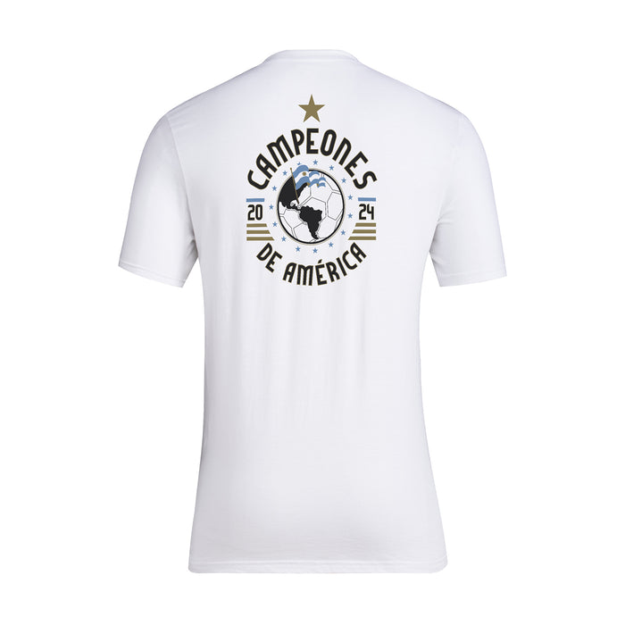 White men's T-shirt with back Campeones de America 2024 crest logo