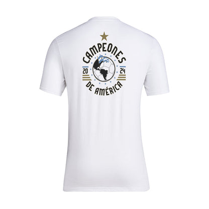 White men's T-shirt with back Campeones de America 2024 crest logo