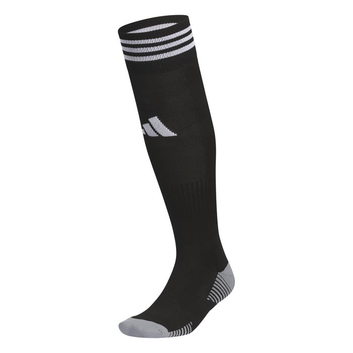 Black OTC crew socks with white stripes; gray toe and heel cushioning