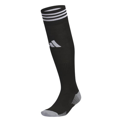 Black OTC crew socks with white stripes; gray toe and heel cushioning