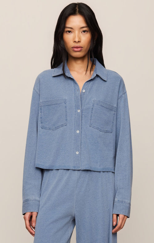 Cropped Reese Denim Button Up