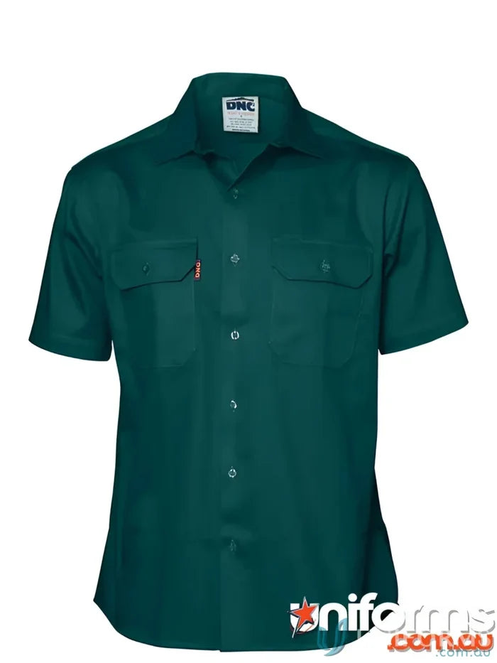 Green short-sleeved work shirt from DNC Breeze Work SS Shirt for uniforms and workwear