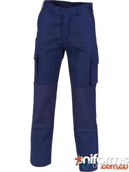 Navy blue DNC Cordura Knee Patches Cargo Pants with durable patch cargo design