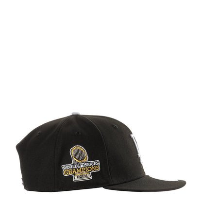 Black baseball cap with World Series Champions side patch in gold and white