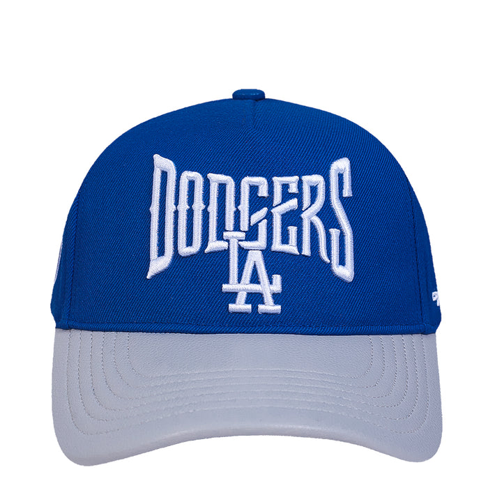 Two-tone Los Angeles Dodgers strapback baseball cap with DODGERS logo front