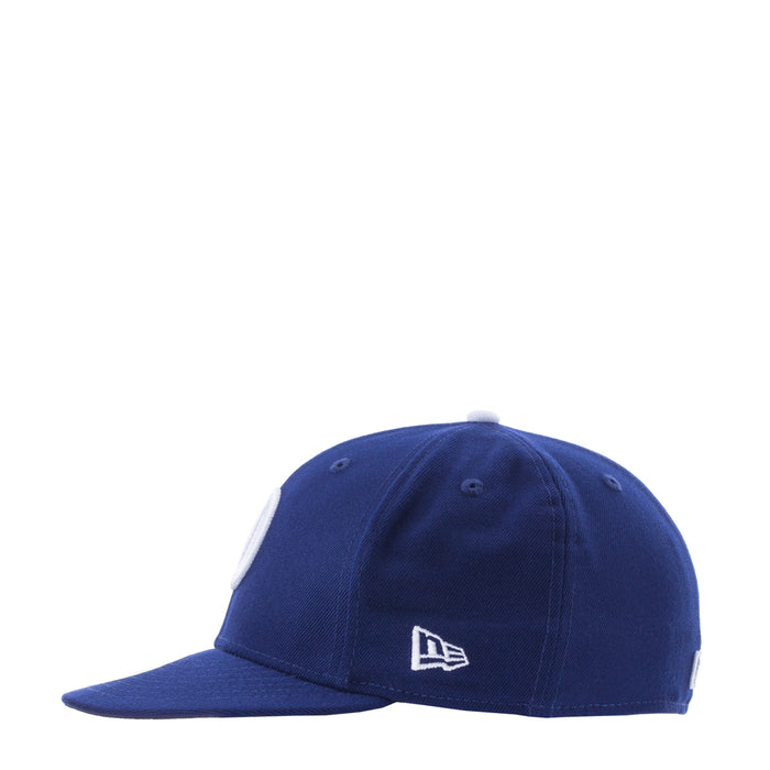 Royal blue baseball cap with small white New Era logo on the front