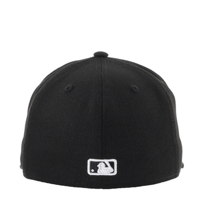Black baseball cap with white MLB batterman logo patch