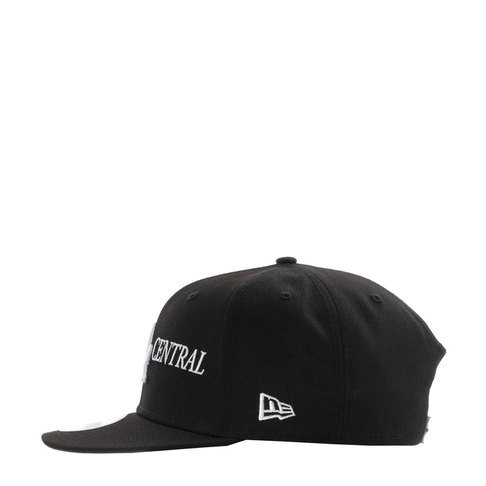 Black baseball cap with small white CENTRAL text and New Era logo