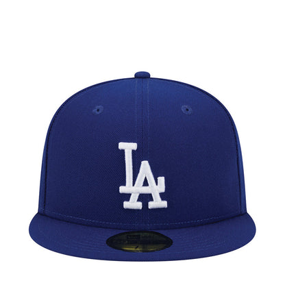 Royal blue baseball cap with LA interlocking logo front embroidery