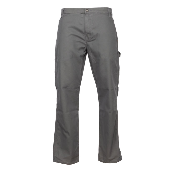 Men's duck carpenter pants in slate gray, straight leg with cargo side pocket