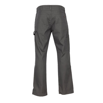Men's duck carpenter pants in slate gray, back view with dual cargo-style pockets