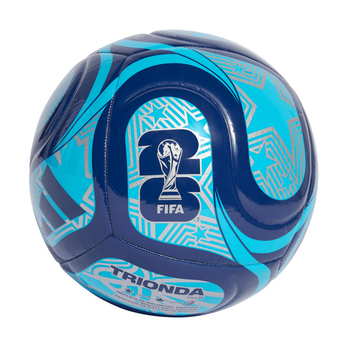 Club ball for FIFA World Cup 26 by Trionda, navy and cyan with FIFA crest.