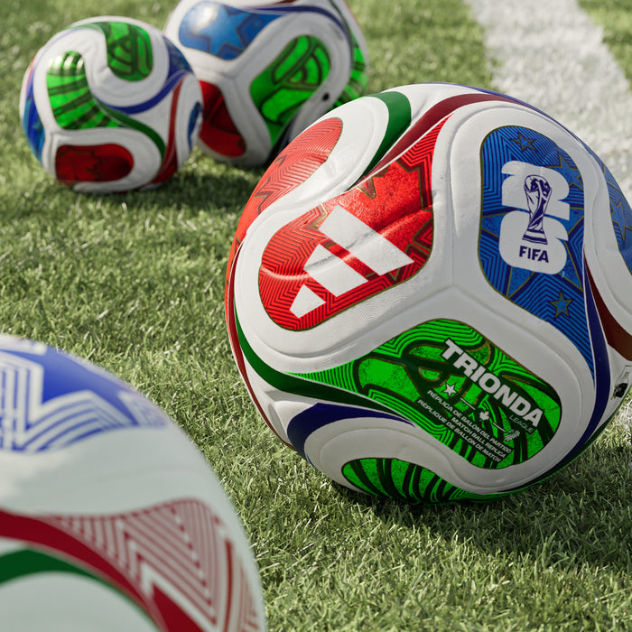 Trionda League match ball with blue FIFA emblem and green TRIONDA accents