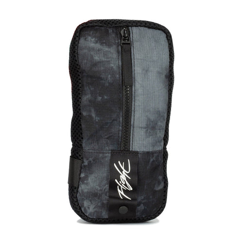 Black and grey utility pouch lanyard with zipper, front panel and hanging loop