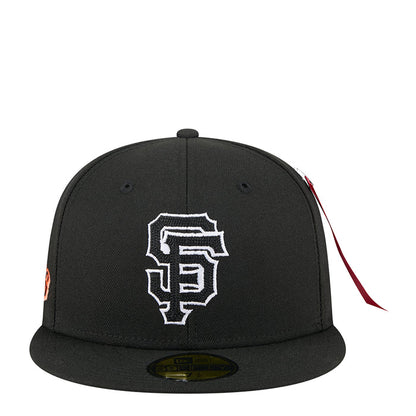 Black baseball cap with white SF logo patch