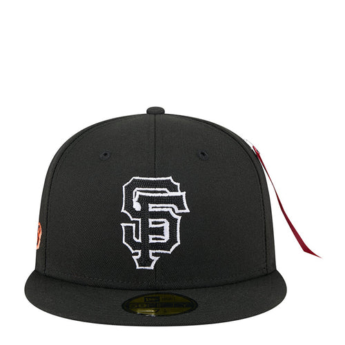 Black baseball cap with white SF logo patch