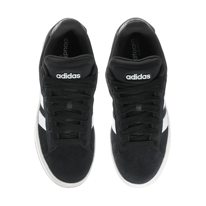 Men's adidas sneakers, black textile upper with lace-up front and adidas tongue logo