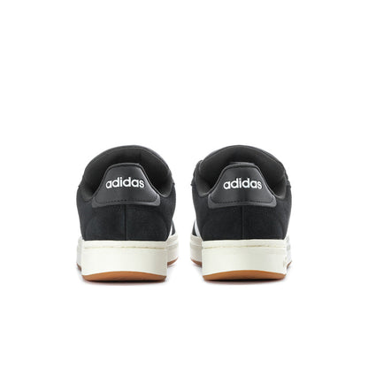 Men's adidas sneakers, black heel with white midsole and gum-brown outsole trim