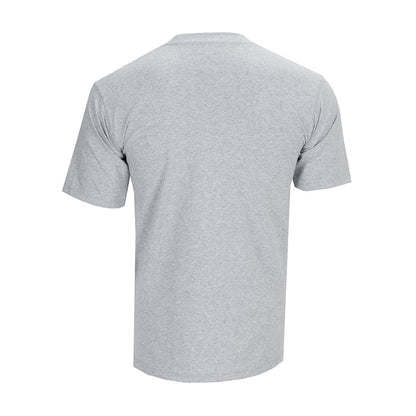 Heather grey men's crewneck tee, plain back
