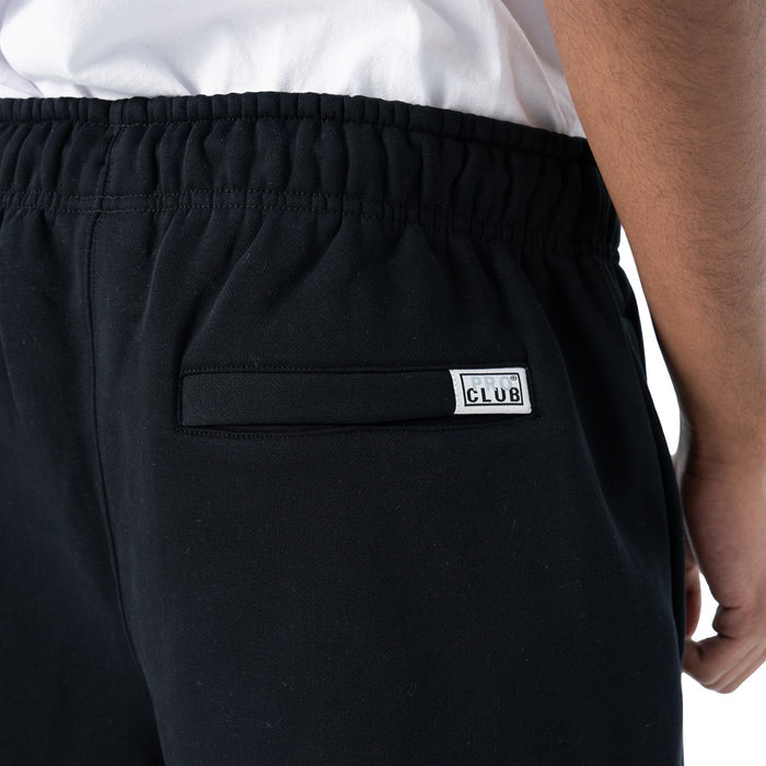 Black elastic waistband with drawstring and PRO CLUB label patch