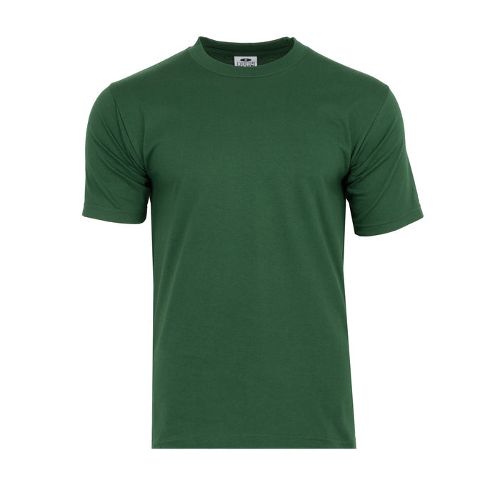 Men's forest green heavyweight crew neck T-shirt, short sleeves