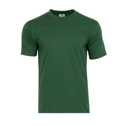 Men's forest green heavyweight crew neck T-shirt, short sleeves