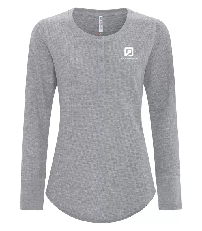 Hi-Tech Gears Women's Vintage Thermal Long Sleeve Henley